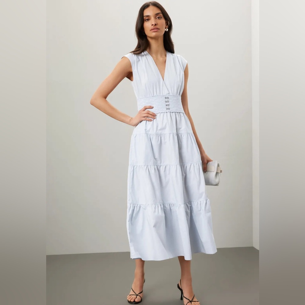 Light blue tiered dress